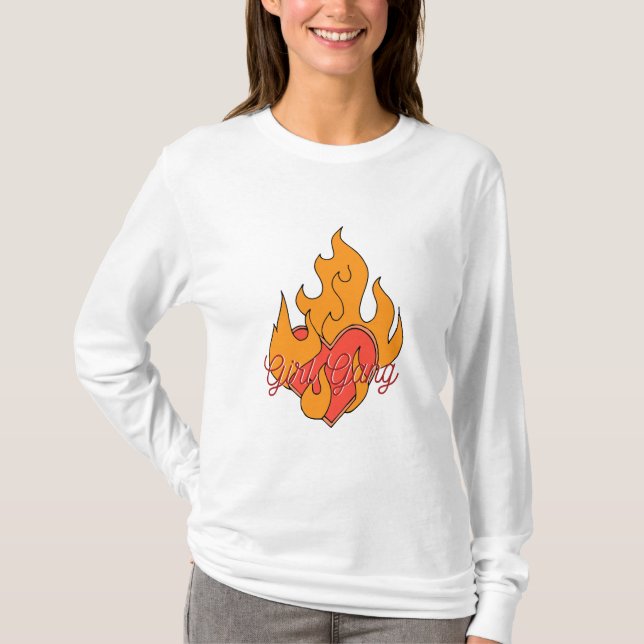 Burning Heart Girl Gang T-Shirt (Vorderseite)