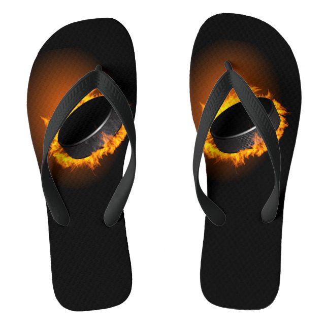 Burning Hockey Puck Flip Flops (Fußbett)