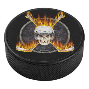 Burning Hockey Sticks Eishockey Puck