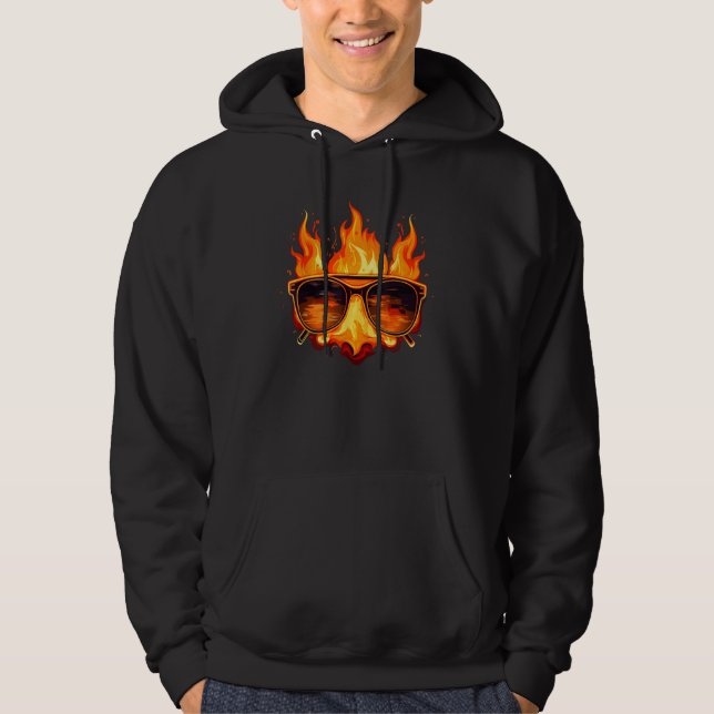 Burning Holiday Face with  Glasses Hoodie (Vorderseite)