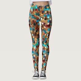 Burning Man Multicolor-Sequenzen Leggings