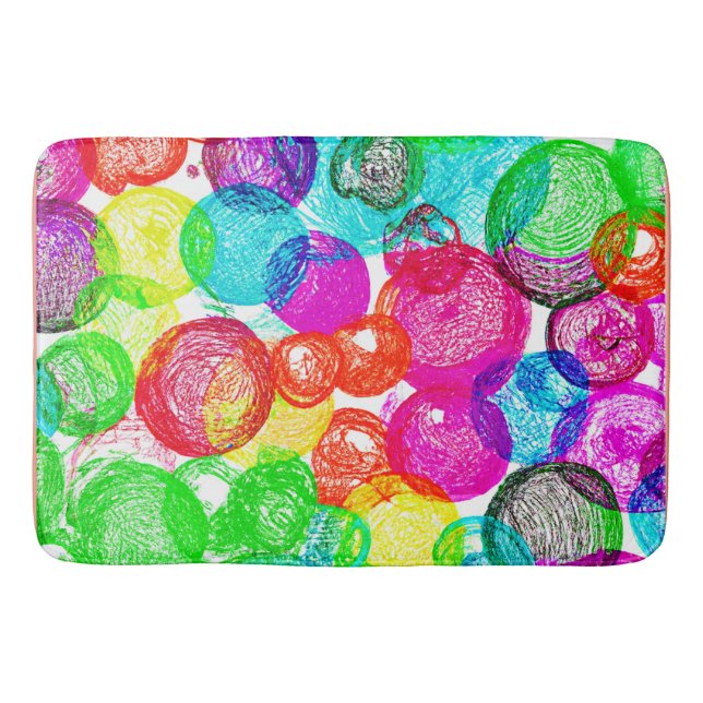 Burning mit Abstraktem Farbmuster Badematte (Vorderseite)