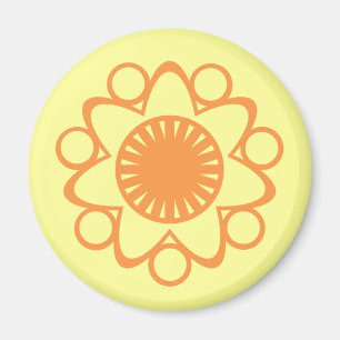 Burning mit Life Blume Magnet, Orange Magnet