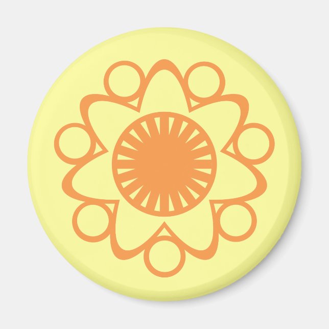 Burning mit Life Blume Magnet, Orange Magnet (Vorne)
