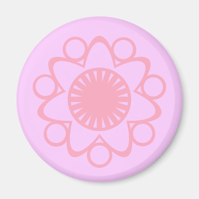Burning mit Life Blume Magnet, Pink Magnet (Vorne)