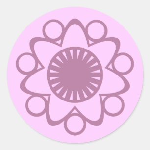 Burning mit Life Blume Stickers, Lavendel Runder Aufkleber