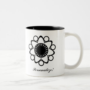 Burning mit Life Blume Tasse, Black Zweifarbige Tasse