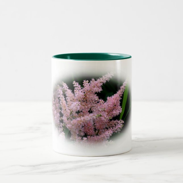 Burning Pink Blume Personalisiert Zweifarbige Tasse (Mittel)