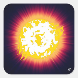 Burning Star Quadratischer Aufkleber