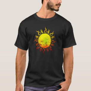 Burning Sun Tribal Tattoo Space Universe T-Shirt