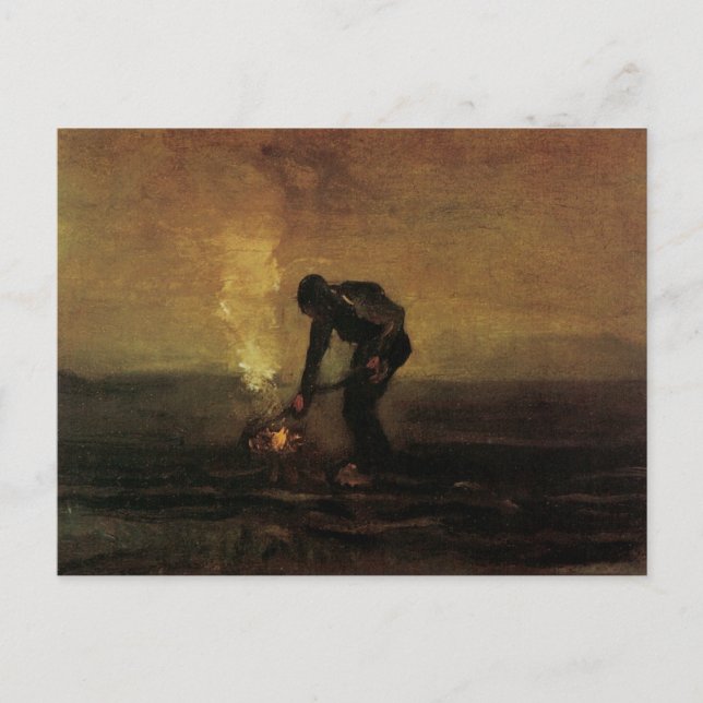 Burning Weeds, Vincent van Gogh Postkarte (Vorderseite)
