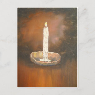 Burning White Candlestick Postcard Postkarte