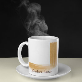 Burnished Luxe Brushed Gold Stripe Ceramic Mug Kaffeetasse