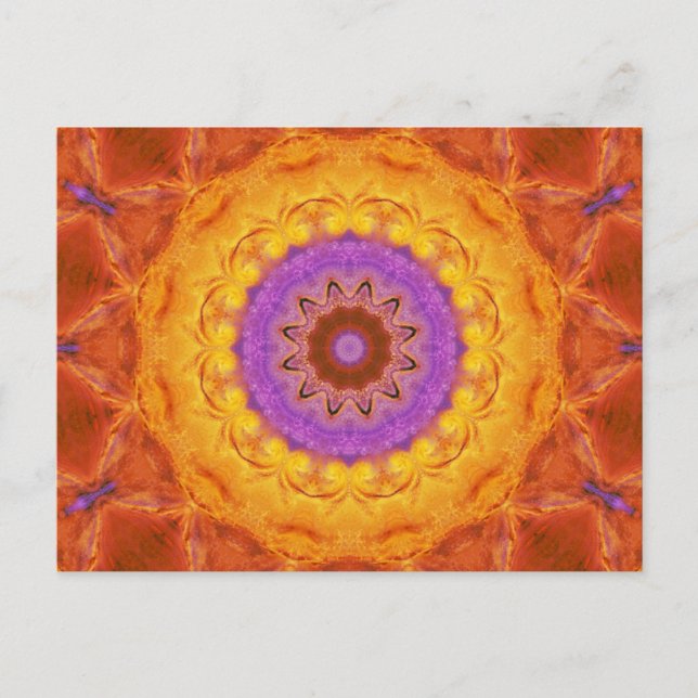 Burnished Sun Mandala Post Card Postkarte (Vorderseite)