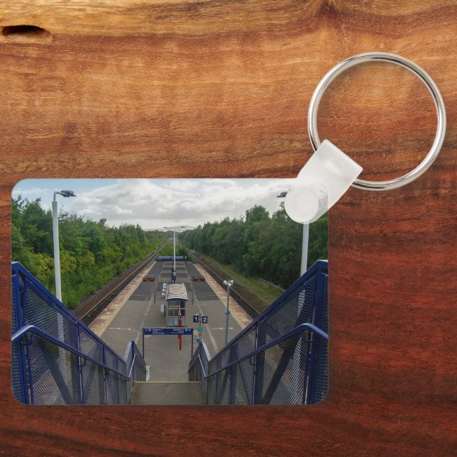 Burnley Rose Grove Railway Station Schlüsselanhänger (Vorderseite)