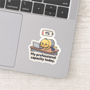 Burnout-Batterie Lustiger Bürosticker Aufkleber