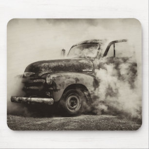 Burnout-Grube Vintage-LKW Mousepad