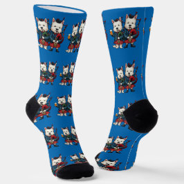 Burns Night West Highland Terrier Bagpipers Socken