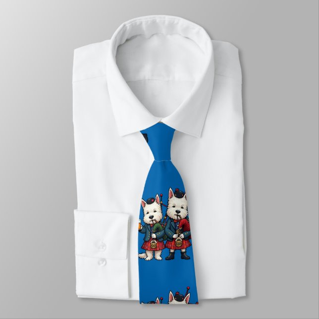 Burns Night West Highland Terrier Dudelsackpfeifer Krawatte (Gebunden)