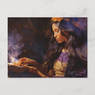 Burns Sage und Meditate Postkarte