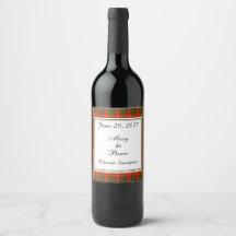 Burns Scottish Wedding Wine Label