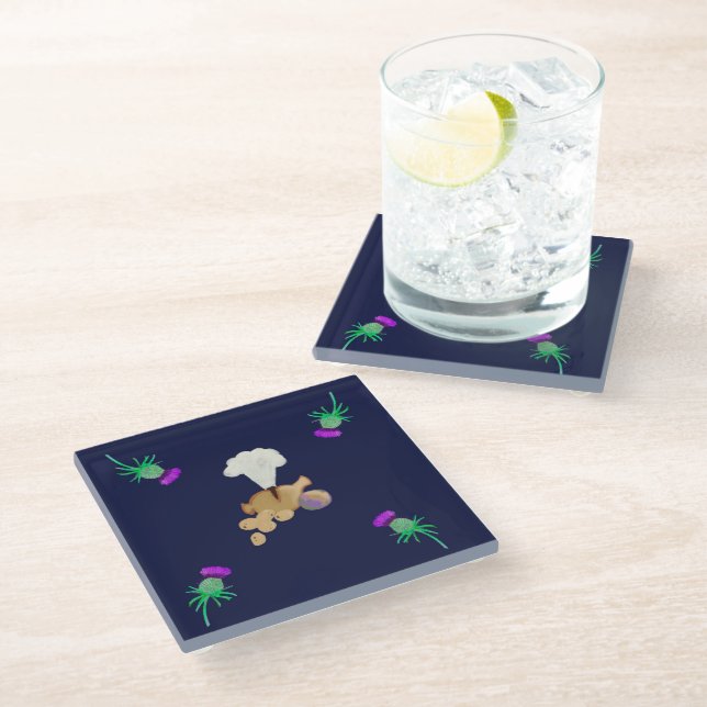 Burns supper coasters glasuntersetzer (Schrägansicht)