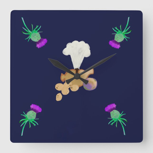 Burns supper quadratische wanduhr (Vorderseite)