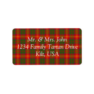Burns Tartan Label Adressaufkleber
