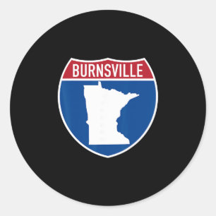 Burnsville Minnesota Karte Autobahn Interstate Sch Runder Aufkleber