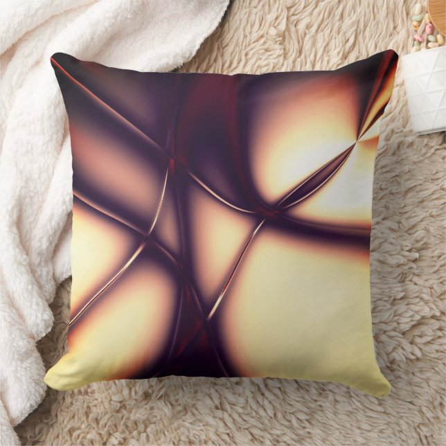 Burnt beige Creme in leuchtender Linie sieht aus w Kissen (Decke)