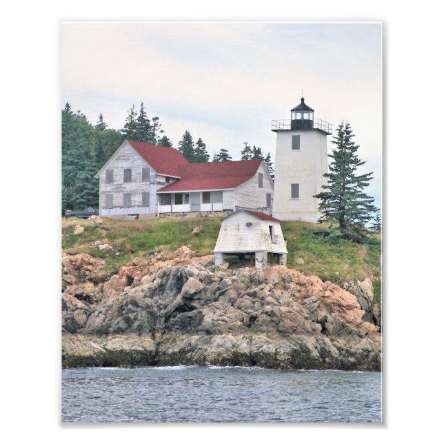 Burnt Coat Harbour Lighthouse Maine Foto Print (Vorne)