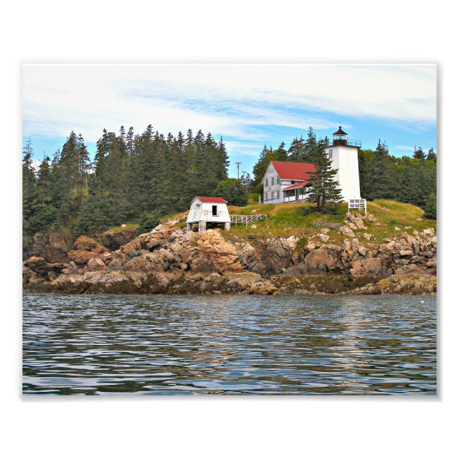 Burnt Coat Harbour Lighthouse Maine Foto Print (Vorne)
