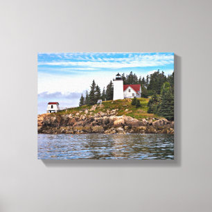 Burnt Coat Harbour Lighthouse Maine Wrapped Canvas Leinwanddruck