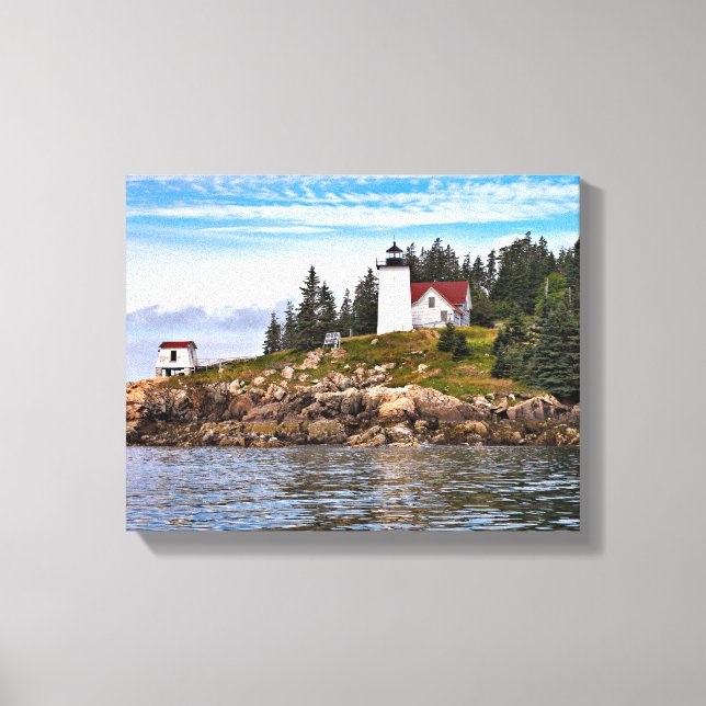 Burnt Coat Harbour Lighthouse Maine Wrapped Canvas Leinwanddruck (Vorderseite)