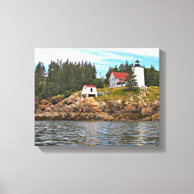Burnt Coat Harbour Lighthouse Maine Wrapped Canvas Leinwanddruck (Vorderseite)