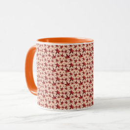 Burnt Earthy Colored Blätter Pattern Tasse