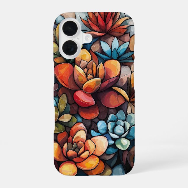 Burnt Floral Dance iPhone 16 Hülle (Rückseite)