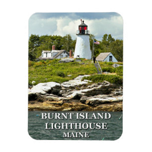 Burnt Island Lighthouse, Maine Foto Magnet