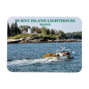 Burnt Island Lighthouse, Maine Foto Magnet