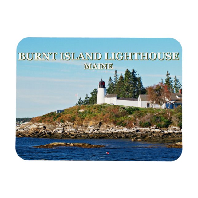 Burnt Island Lighthouse, Maine Foto Magnet (Horizontal)