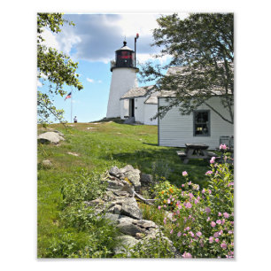 Burnt Island Lighthouse, Maine Foto Print