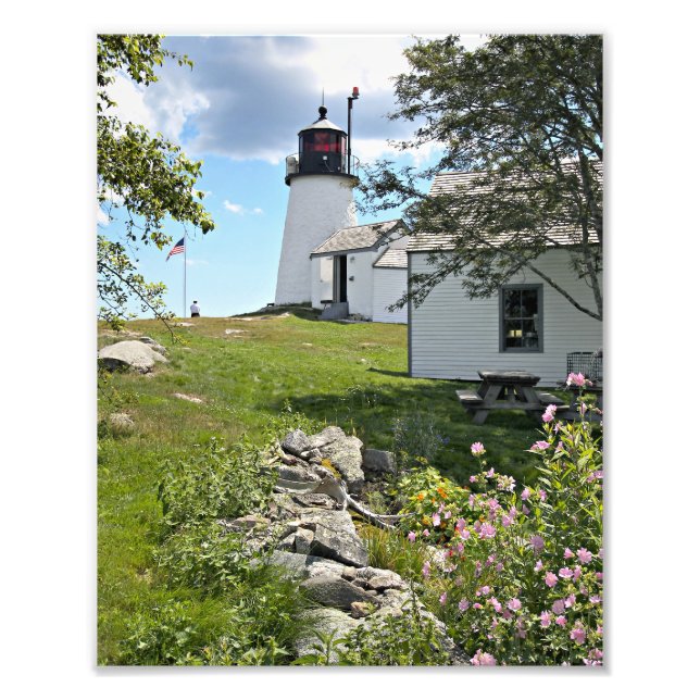 Burnt Island Lighthouse, Maine Foto Print (Vorne)