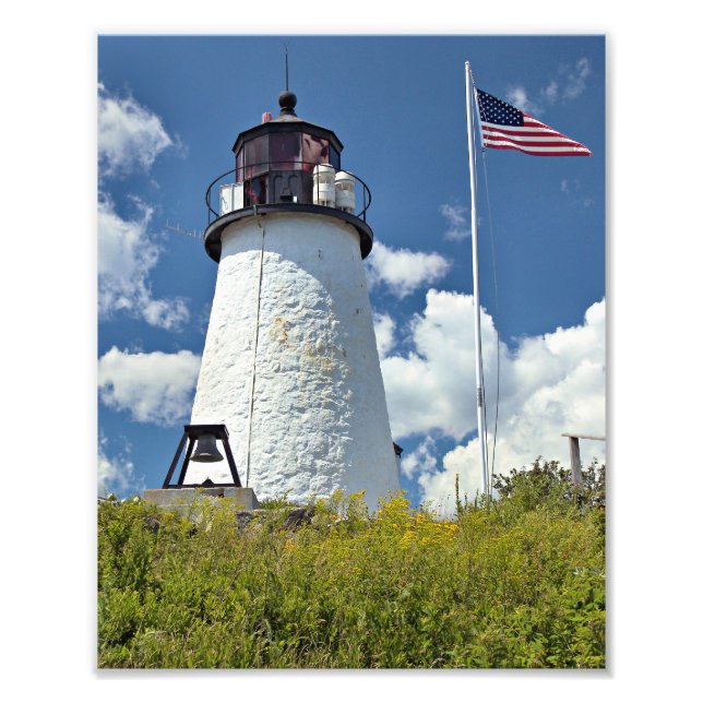 Burnt Island Lighthouse, Maine Foto Print (Vorne)