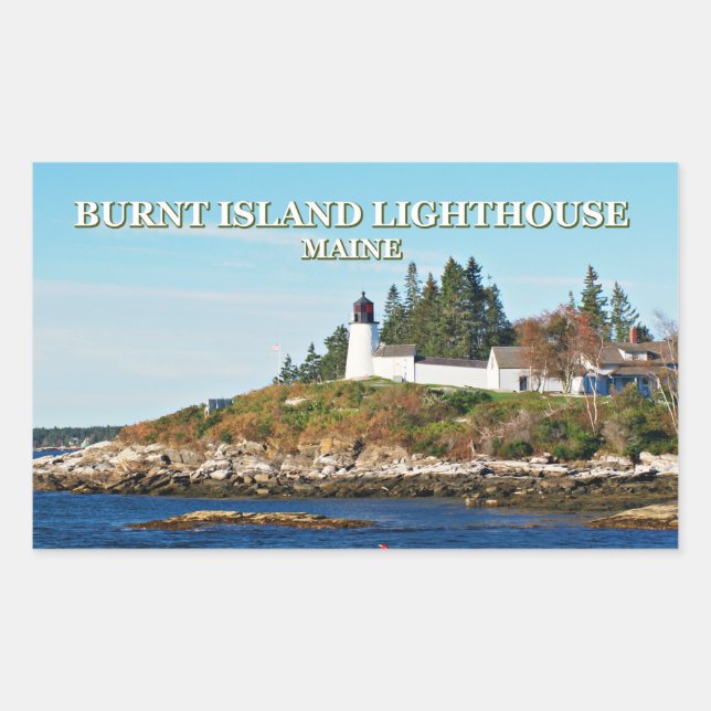 Burnt Island Lighthouse, Maine Stickers (Vorderseite)