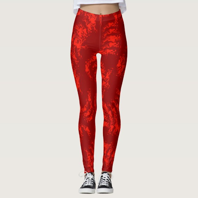 Burnt Orange Abstrakt Leggings (Vorderseite)