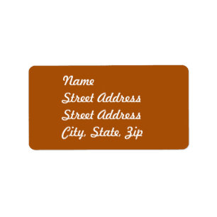Burnt Orange Address Aufkleber Adressaufkleber