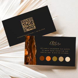 Burnt Orange Agate Dark Wedding Kleid Code Begleitkarte