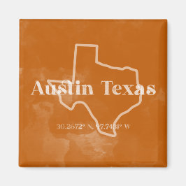 Burnt Orange Austin Texas Magnet