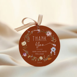 Burnt Orange Autumn Baby Dusche Vielen Dank Geschenkanhänger