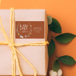 Burnt Orange Autumn Baby Showaufkleber Rechteckiger Aufkleber